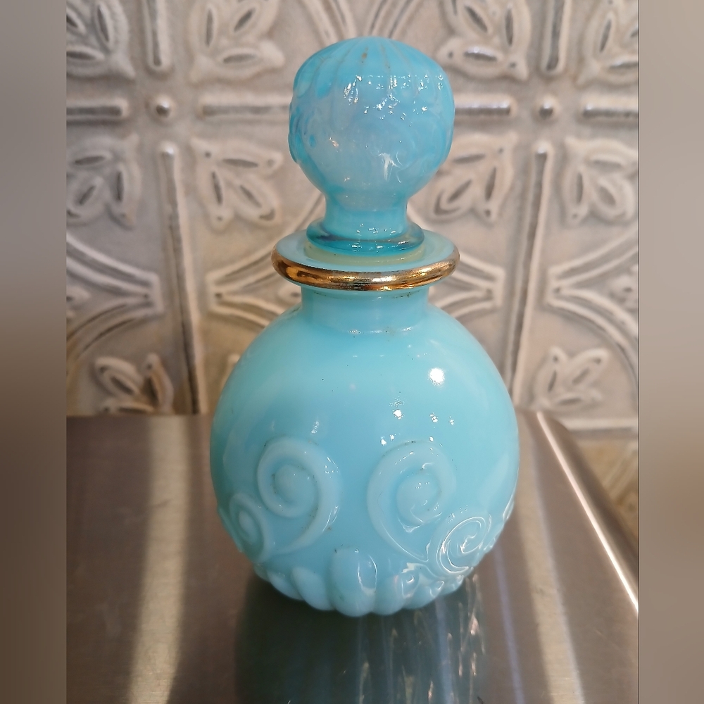 1970s Avon Bristol Blue Perfume Bottle